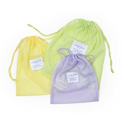 Trio de sacs filet colorés