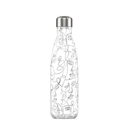 Bouteille Line Art Visages