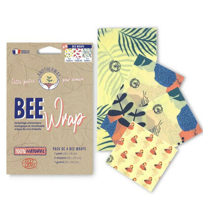 Bee Wrap pack des curieux 4 emballages Tropical